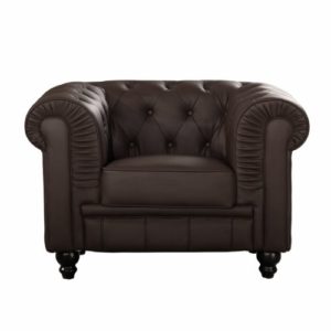 Fauteuil chesterfield marron